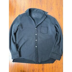 Frank & Eileen Triple Fleece Eileen Button Down Sweatshirt Black  L  Labeileenf